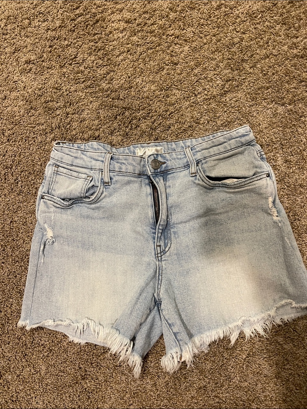 Kut from the Kloth Light Wash Distressed Denim Shorts
